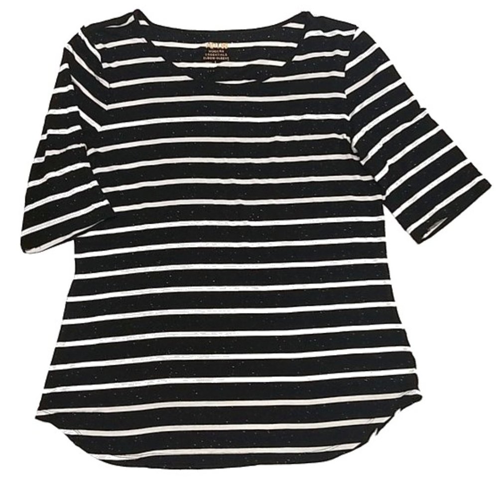 Apt 9 Black & White Stripe Top